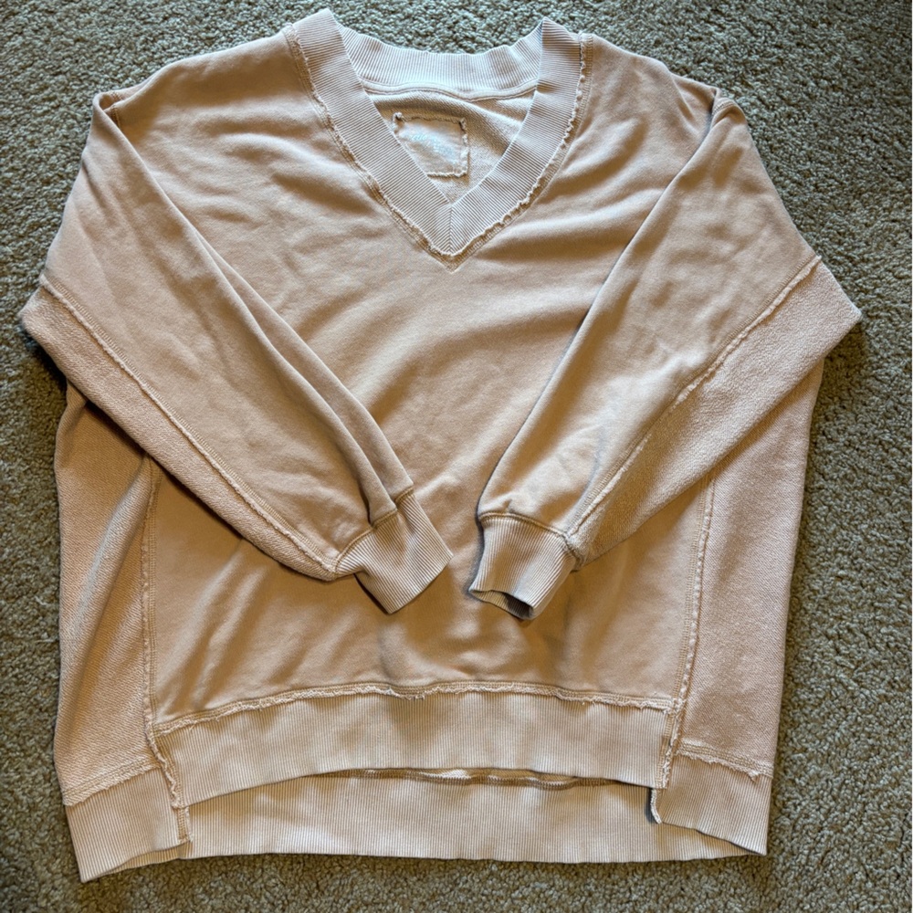 Aerie Tan Oversized Sweatshirt Size M